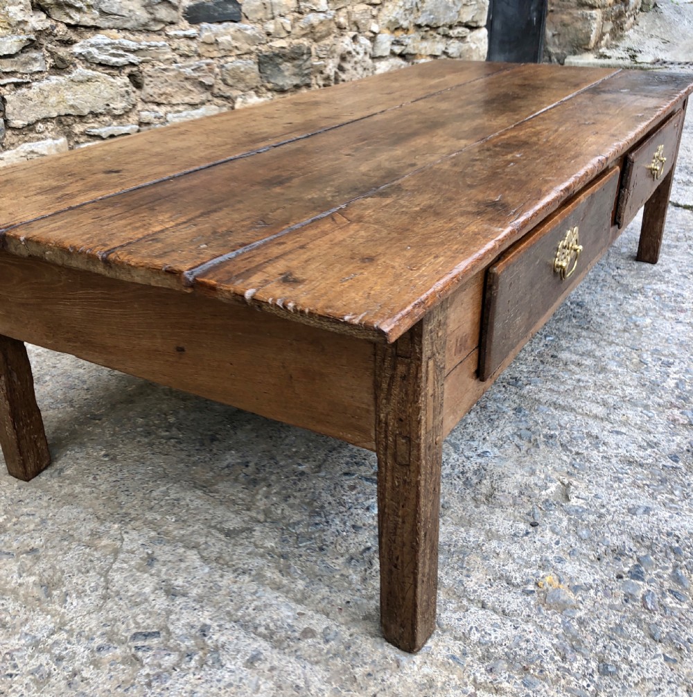 Large Antique 18th Century Oak Farmhouse Coffee Table  View IX