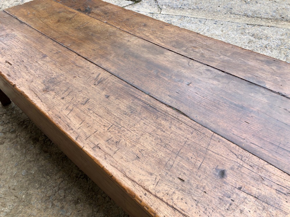 Large Antique 18th Century Oak Farmhouse Coffee Table  View XV
