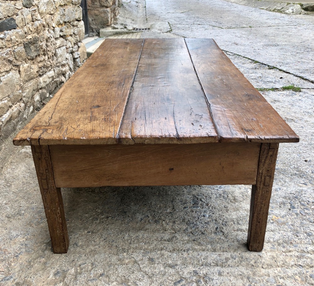 Large Antique 18th Century Oak Farmhouse Coffee Table  View XVI