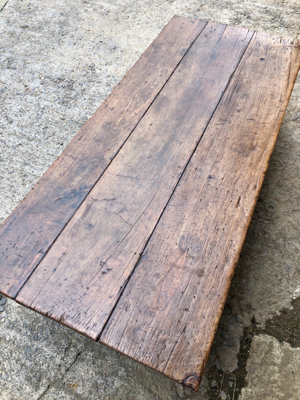 Large Antique 18th Century Oak Farmhouse Coffee Table  View XIX