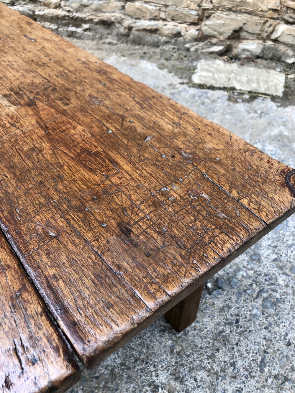 Large Antique 18th Century Oak Farmhouse Coffee Table  View XX