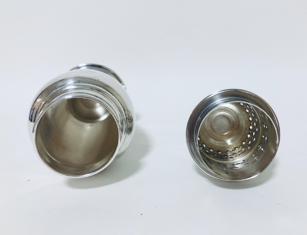 Antique Solid Silver Sugar Shaker Caster View X