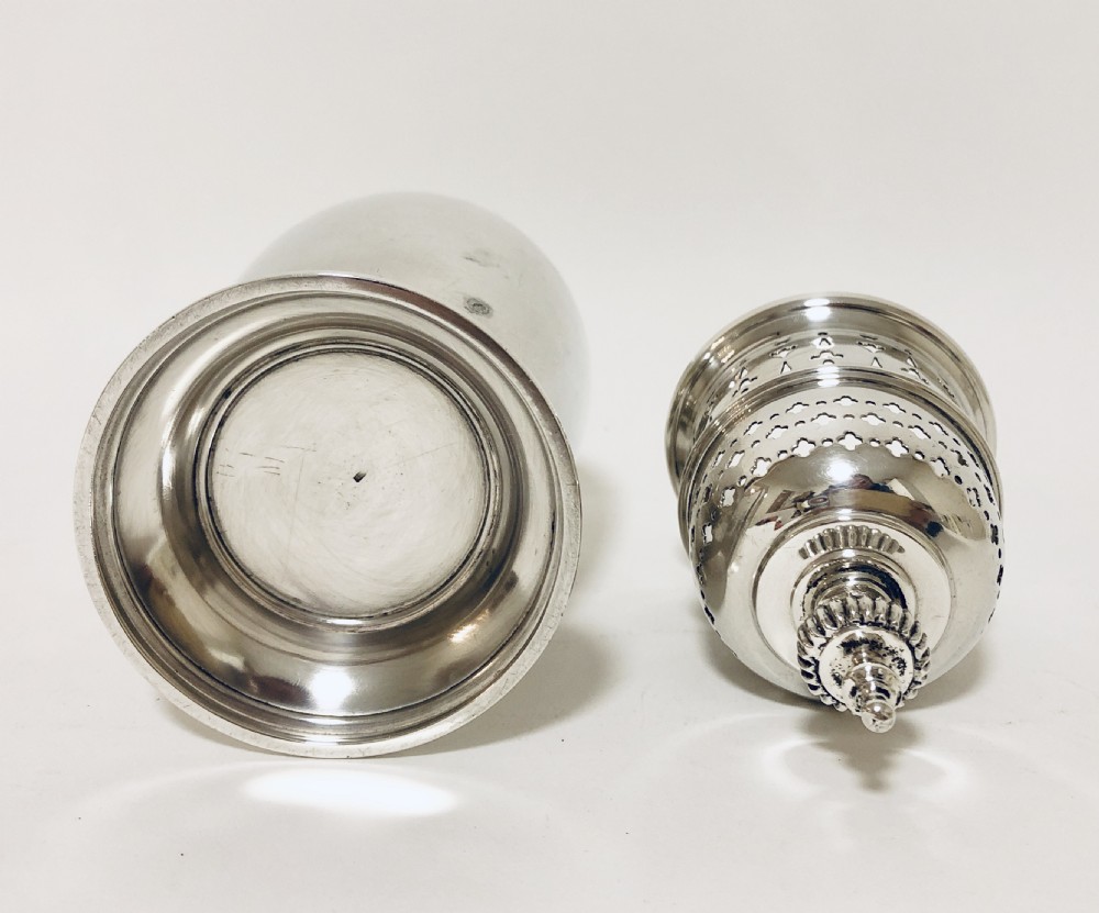 Antique Solid Silver Sugar Shaker Caster View XI