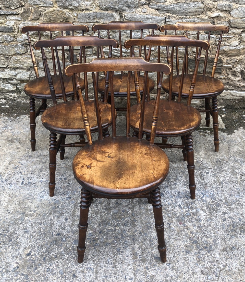 Set of 6 Antique Penny Chairs 