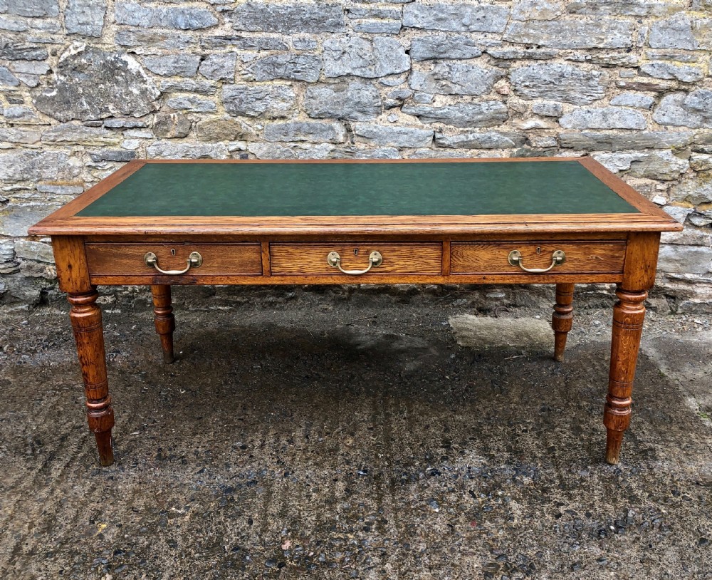Antique Oak Library Table Desk