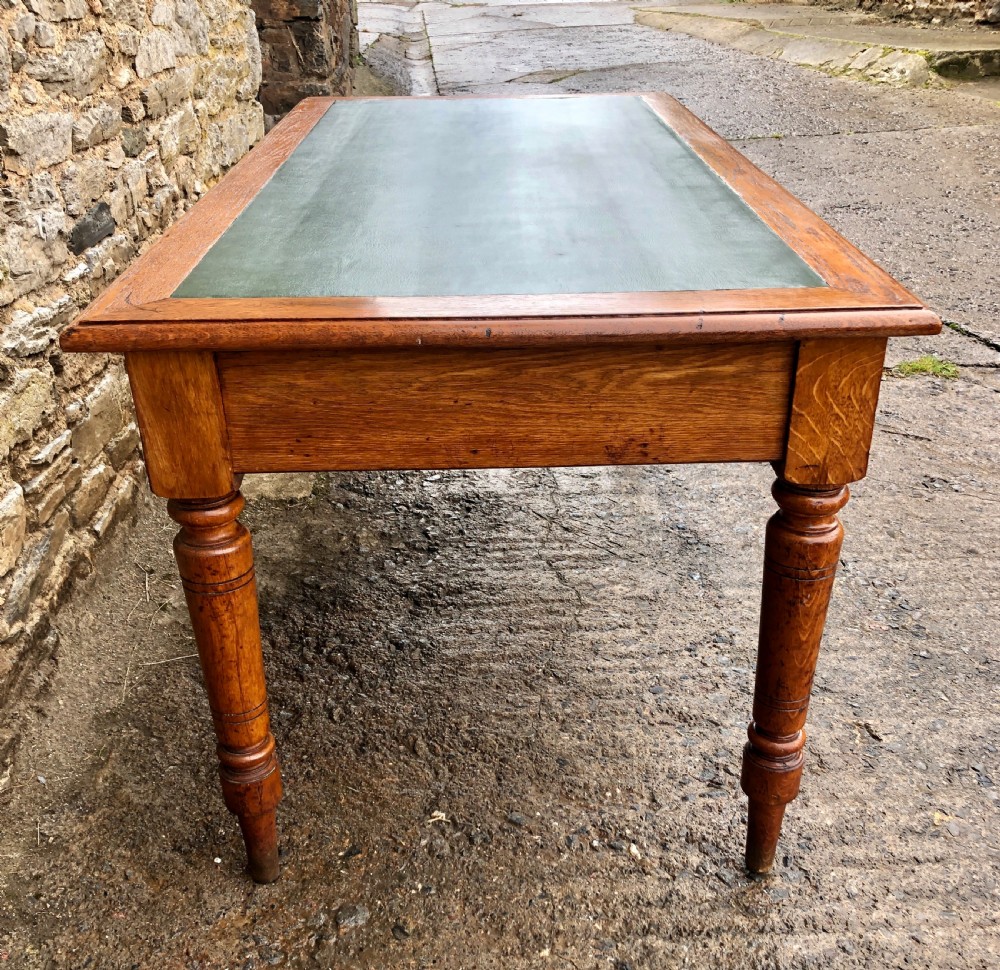 Antique Oak Library Table Desk View IV