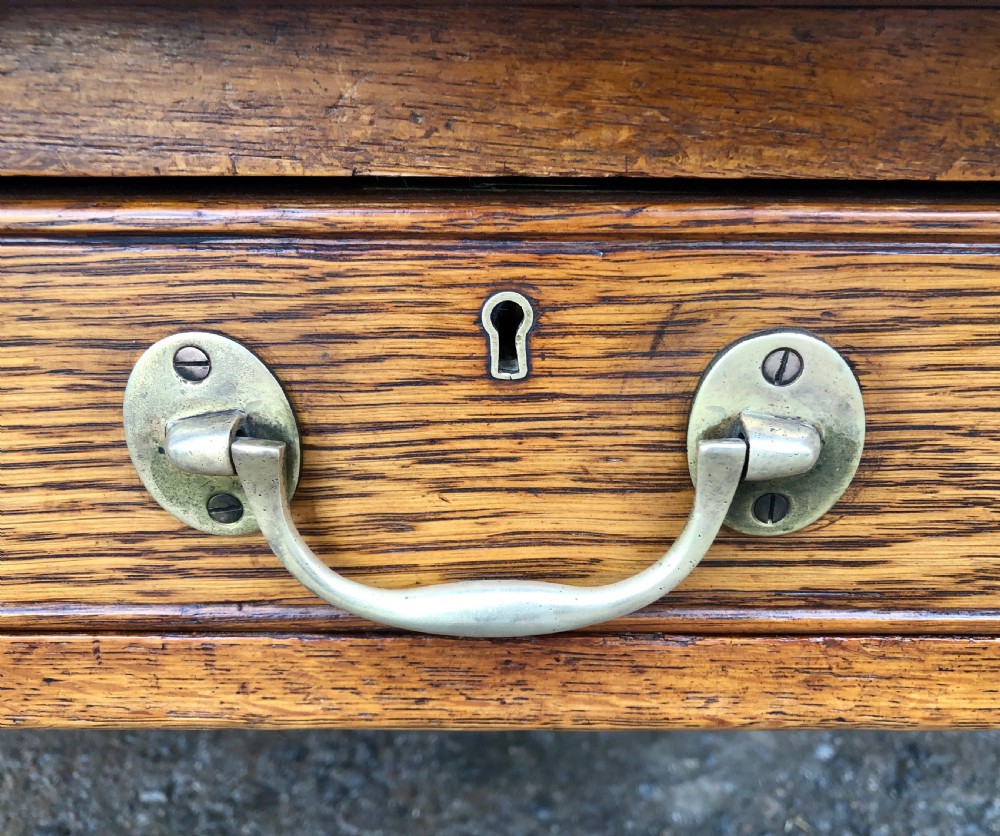Antique Oak Library Table Desk View V