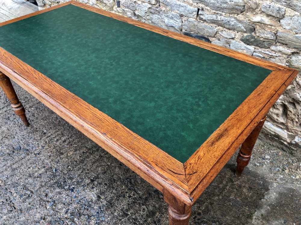 Antique Oak Library Table Desk View VIII