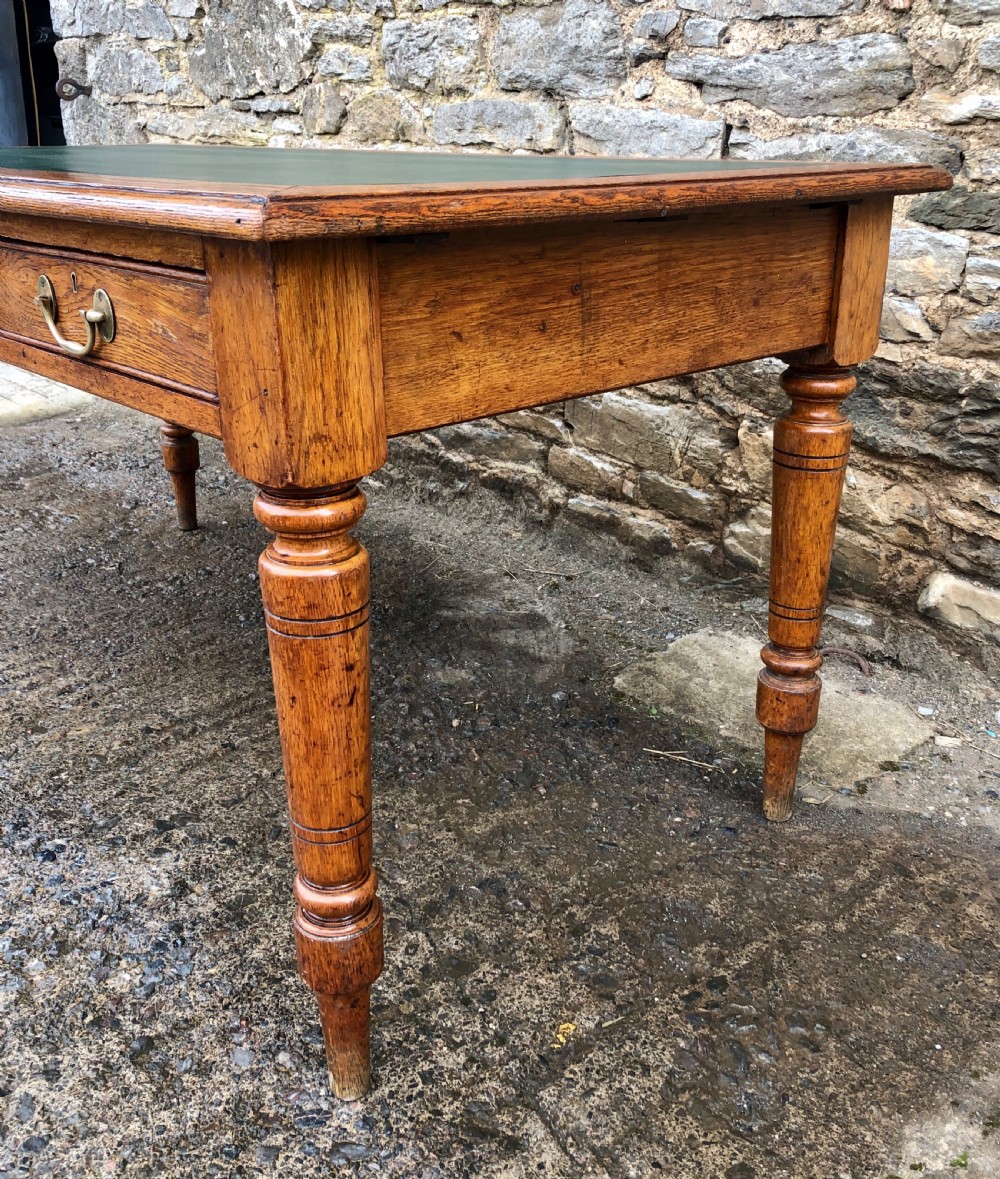 Antique Oak Library Table Desk View XII