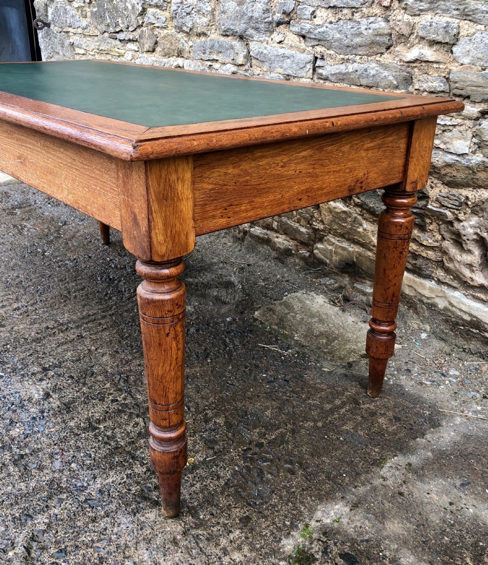 Antique Oak Library Table Desk View XIV