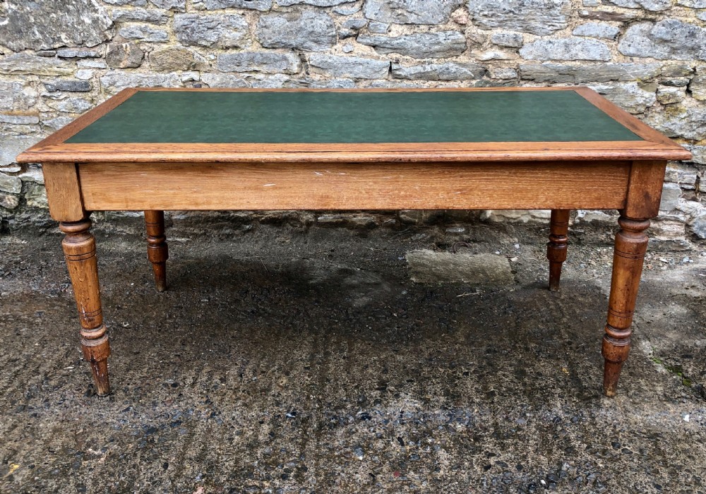 Antique Oak Library Table Desk View XXI