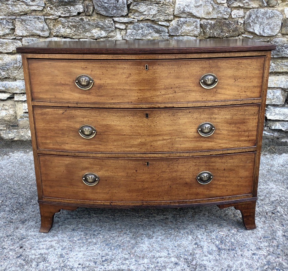 Regency Mahogany Bow Front Chest of Drawers View III