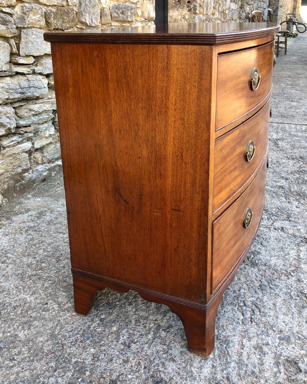 Regency Mahogany Bow Front Chest of Drawers View VI