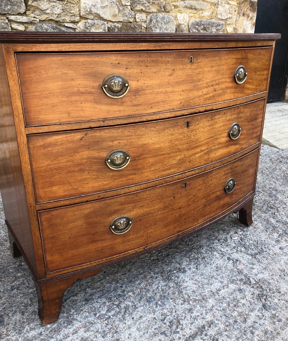 Regency Mahogany Bow Front Chest of Drawers View VII