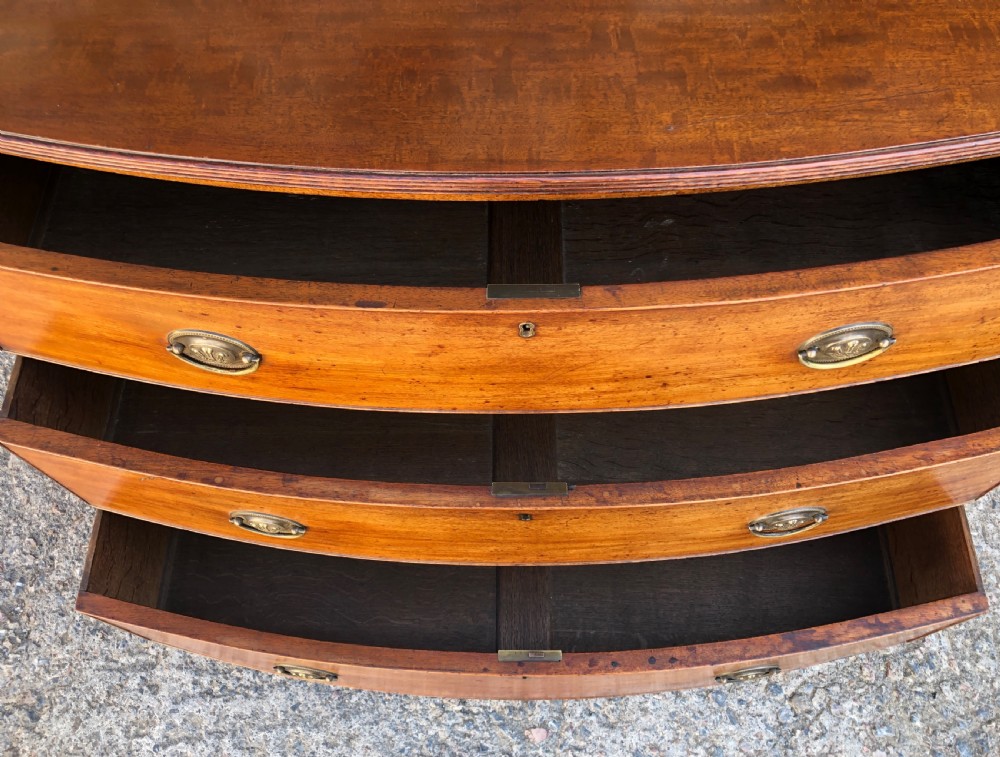 Regency Mahogany Bow Front Chest of Drawers View XI