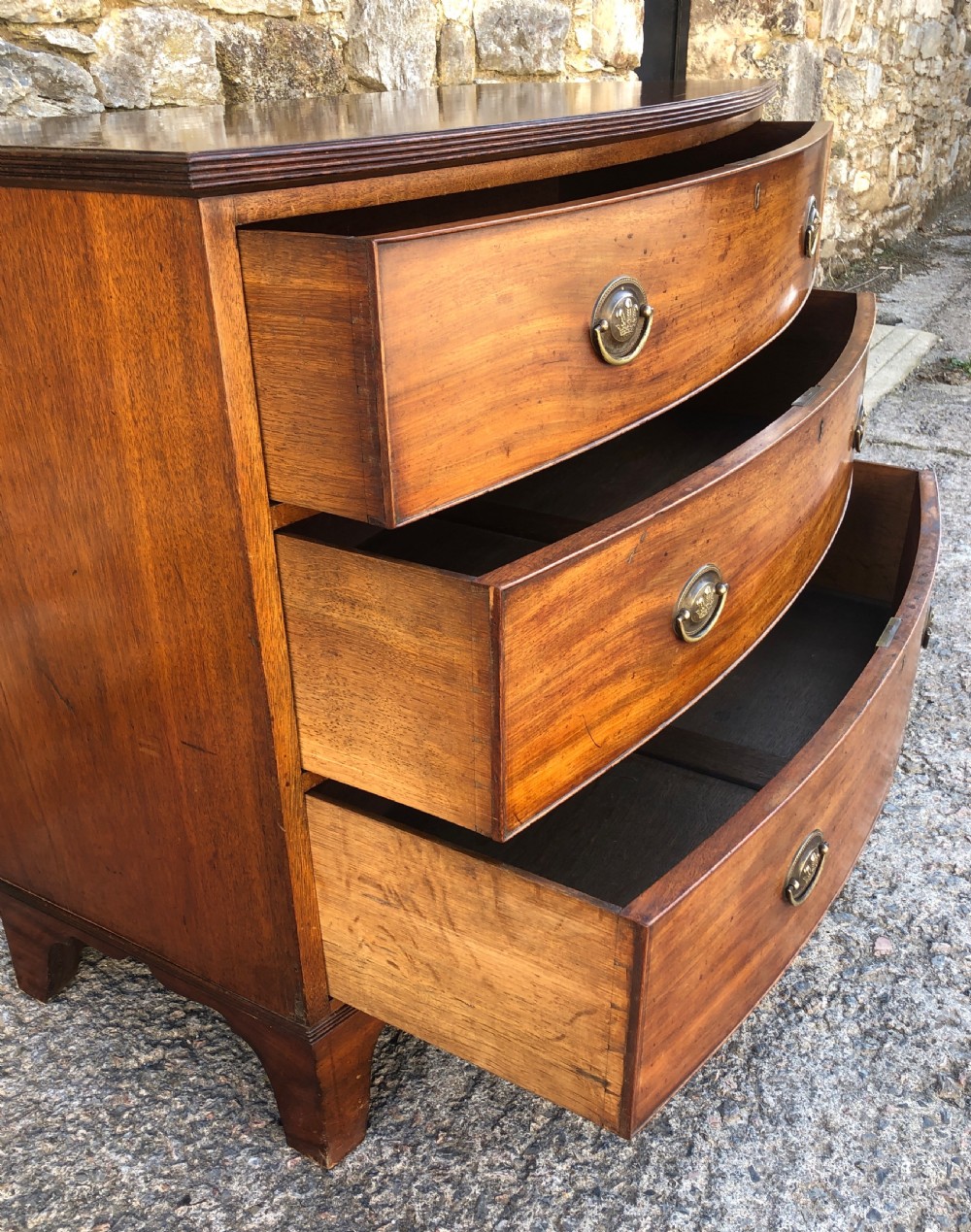 Regency Mahogany Bow Front Chest of Drawers View XIII