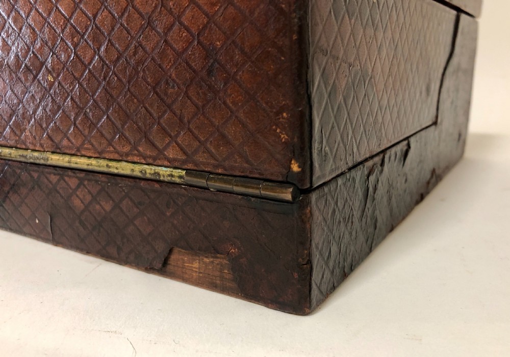 Antique Victorian Leather Writing Document Box View XV