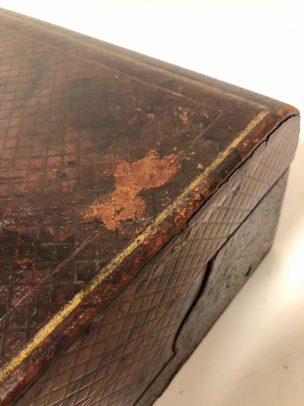 Antique Victorian Leather Writing Document Box View XVI