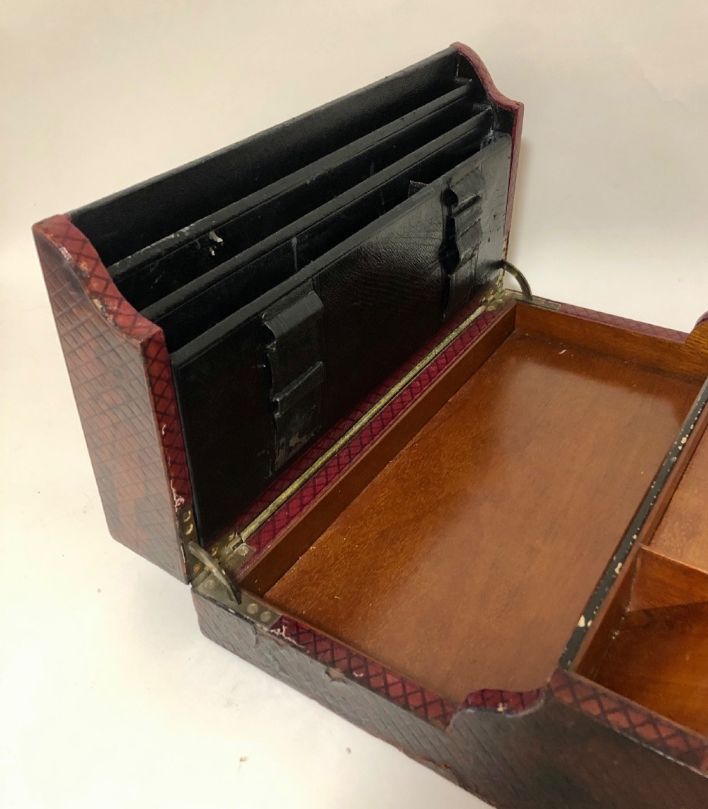 Antique Victorian Leather Writing Document Box View XVIII