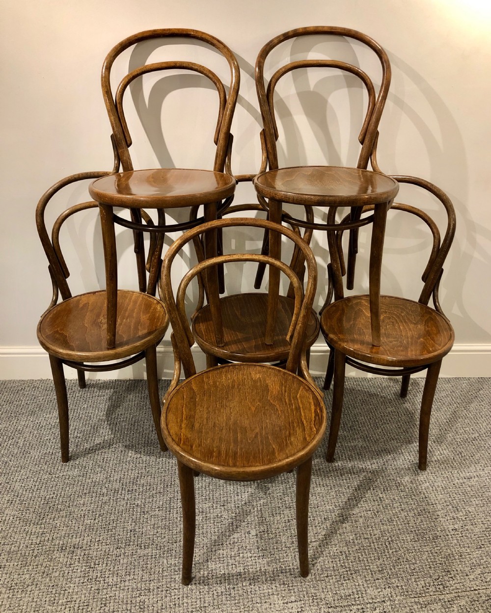 Set of 6 Bentwood Cafe Chairs 