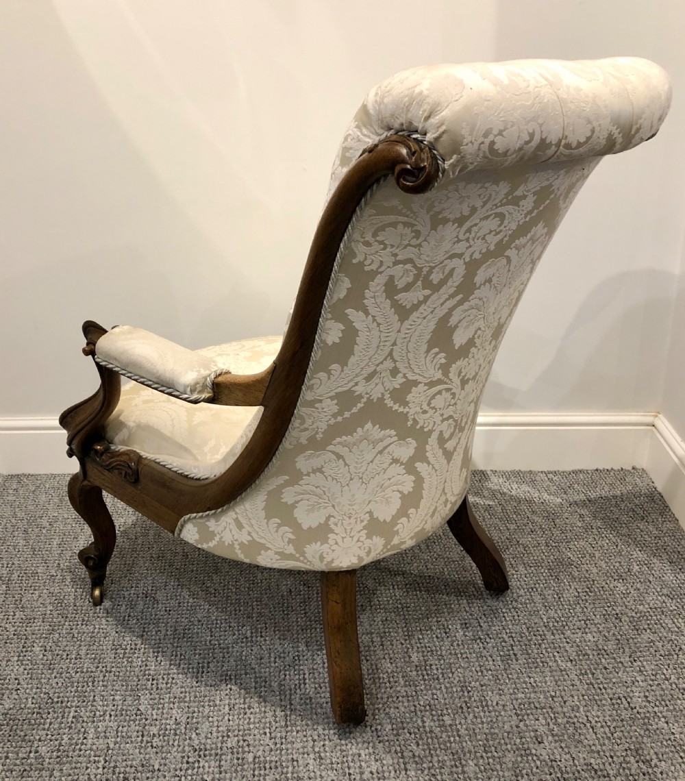 Antique Victorian Rosewood Framed Button Back Armchair View VI