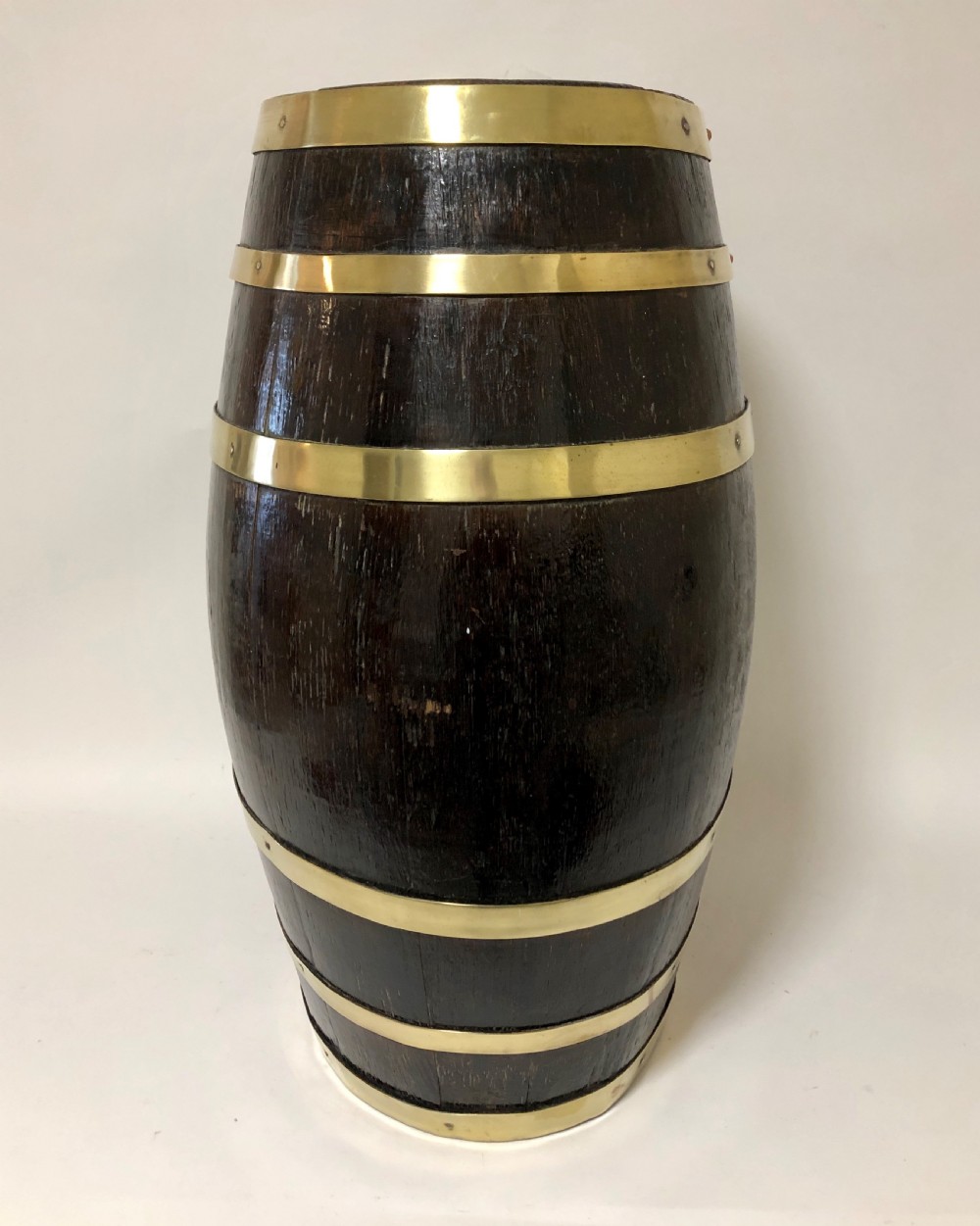 Antique Oak Brass Bound Barrel  View III