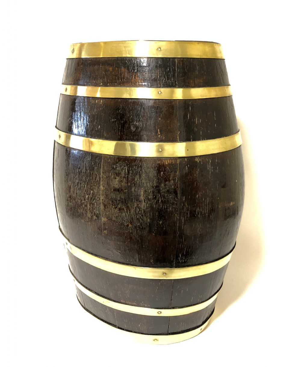 Antique Oak Brass Bound Barrel  View VII