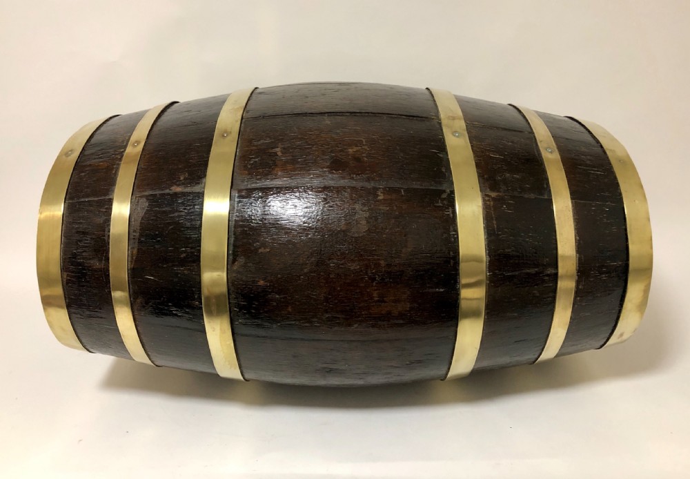 Antique Oak Brass Bound Barrel  View IX