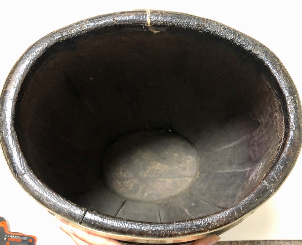 Antique Oak Brass Bound Barrel  View X