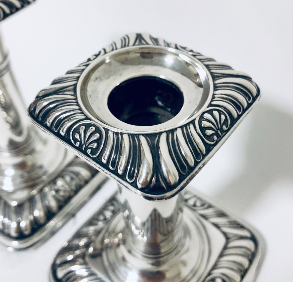 Pair of Antique Victorian Sterling Silver Candlesticks View II