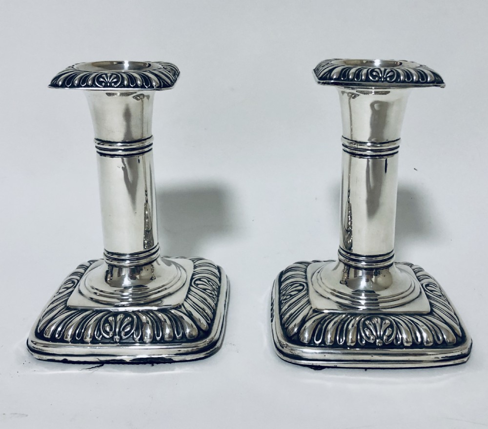 Pair of Antique Victorian Sterling Silver Candlesticks View V