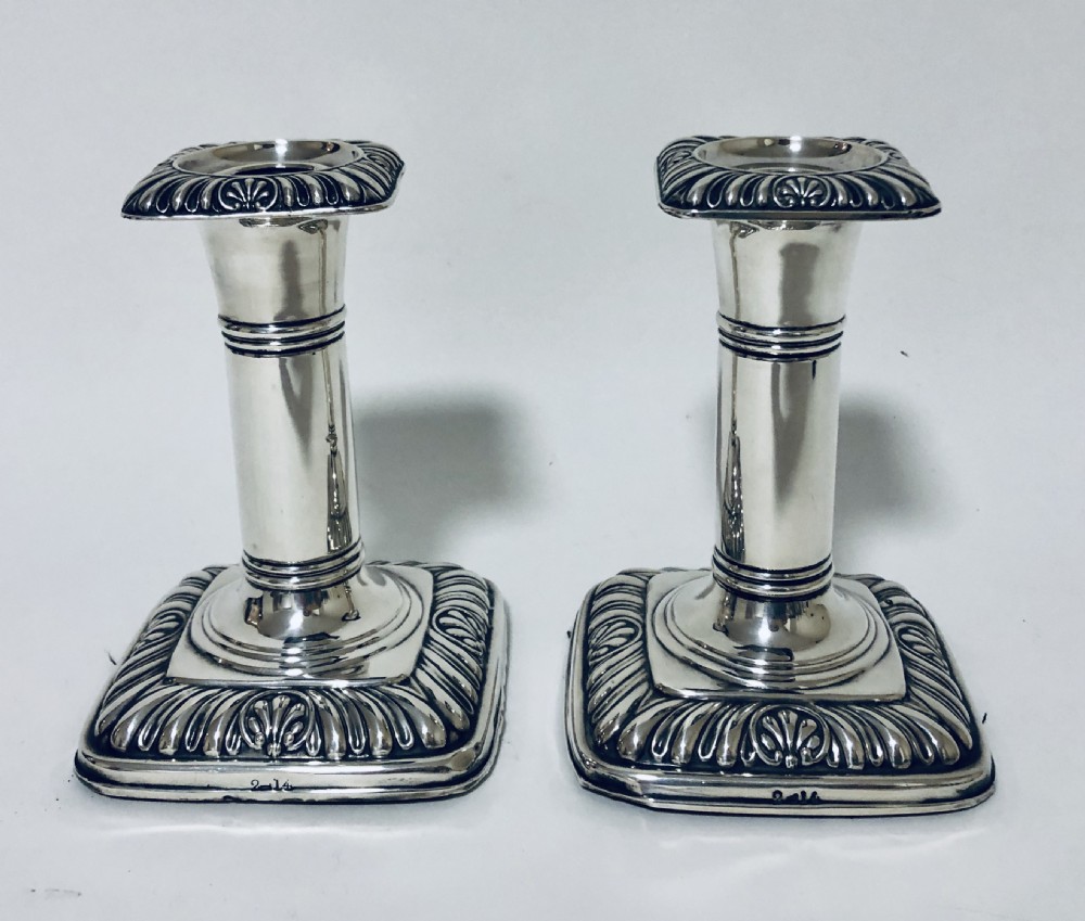 Pair of Antique Victorian Sterling Silver Candlesticks View XI