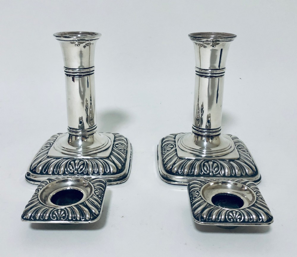 Pair of Antique Victorian Sterling Silver Candlesticks View XII