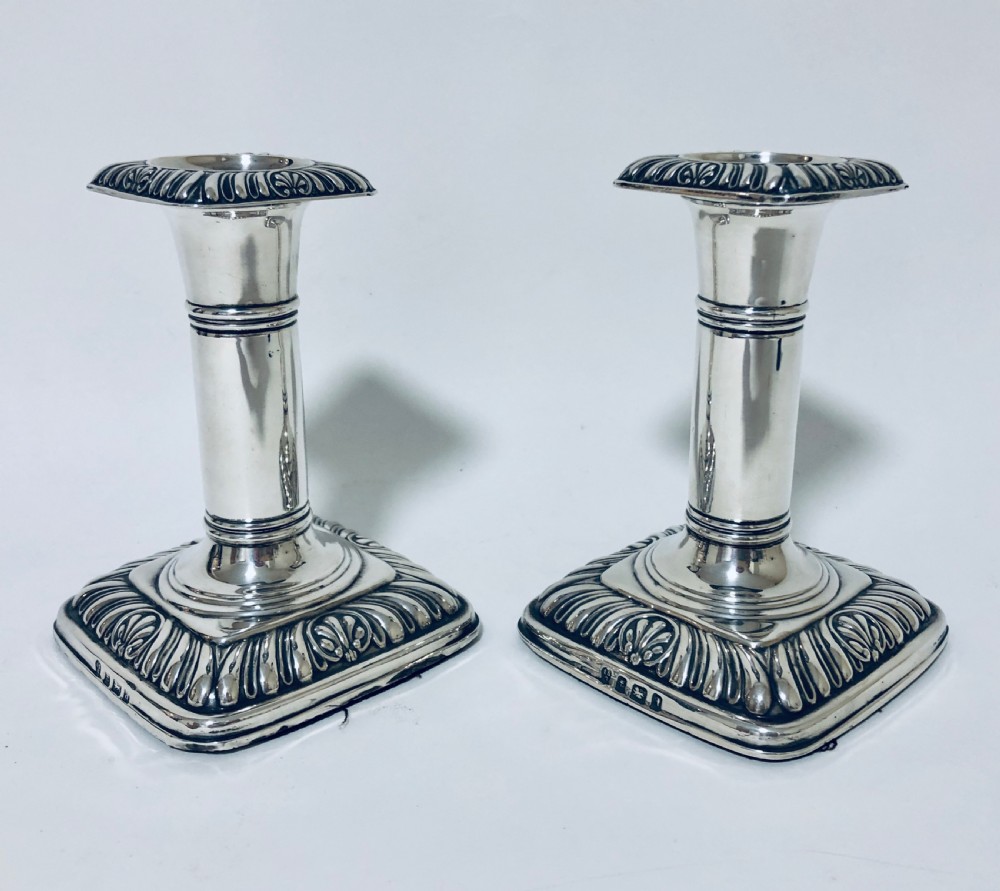 Pair of Antique Victorian Sterling Silver Candlesticks View XV