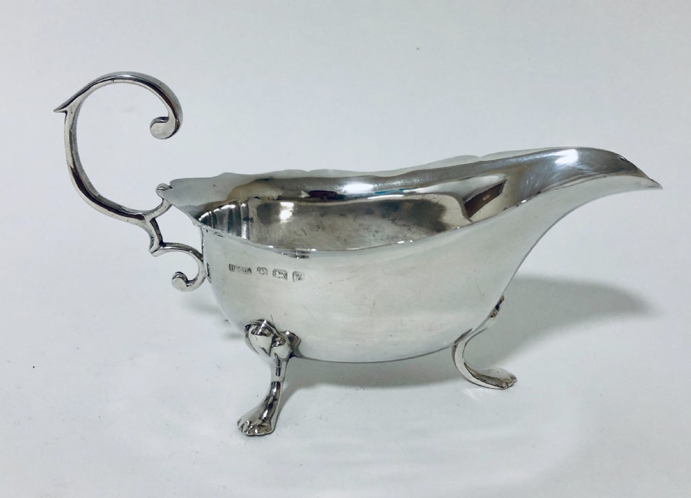 Antique Solid Silver Sauce Boat View IV