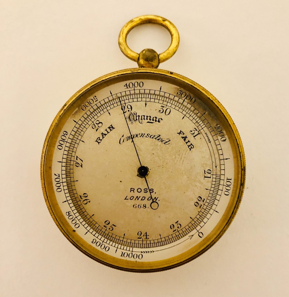 Antique Pocket Barometer by Ross London View IV