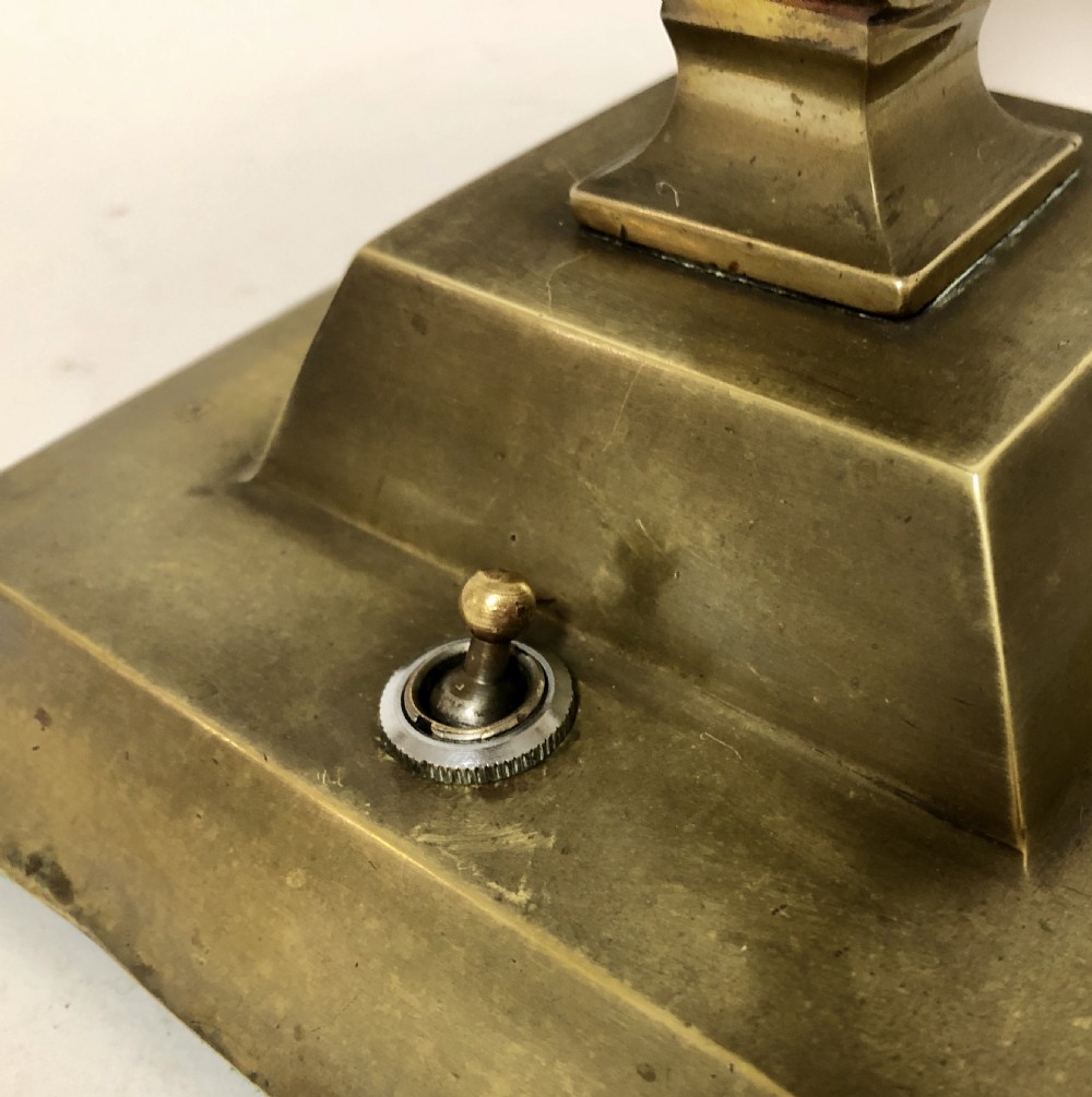 Large Antique Brass Banker's Desk Lamp  View IV