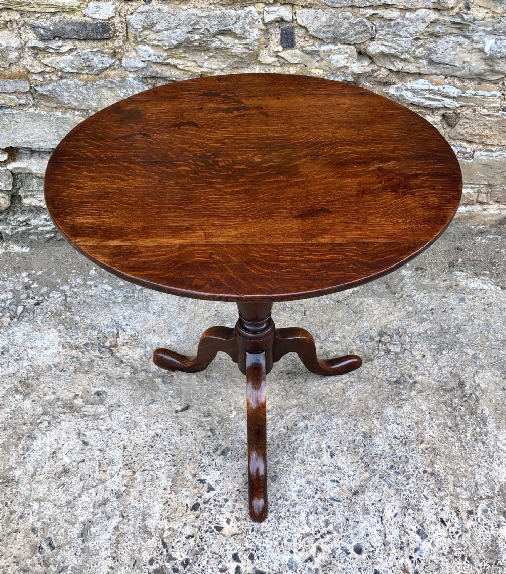 Georgian Oak Tilt Top Occasional Table  View II