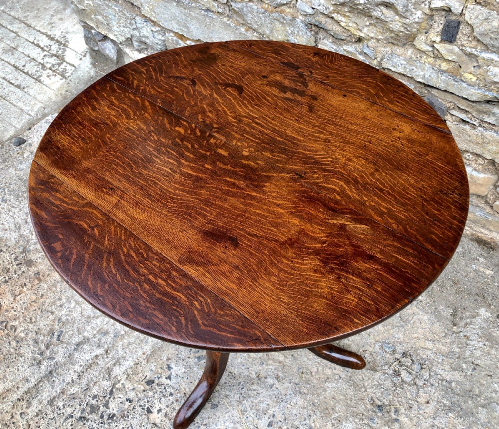 Georgian Oak Tilt Top Occasional Table  View IV