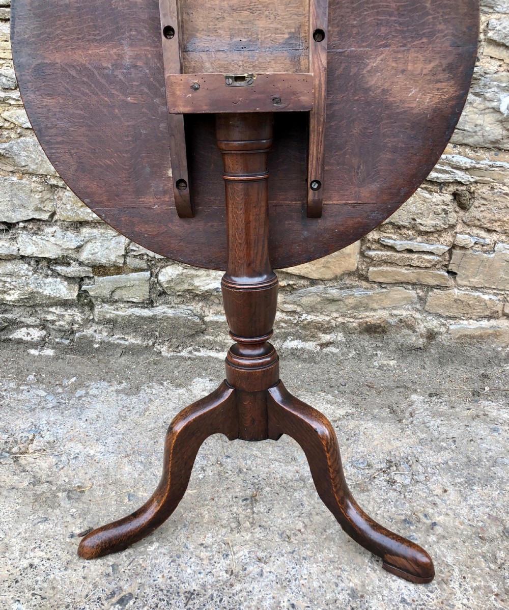 Georgian Oak Tilt Top Occasional Table  View X