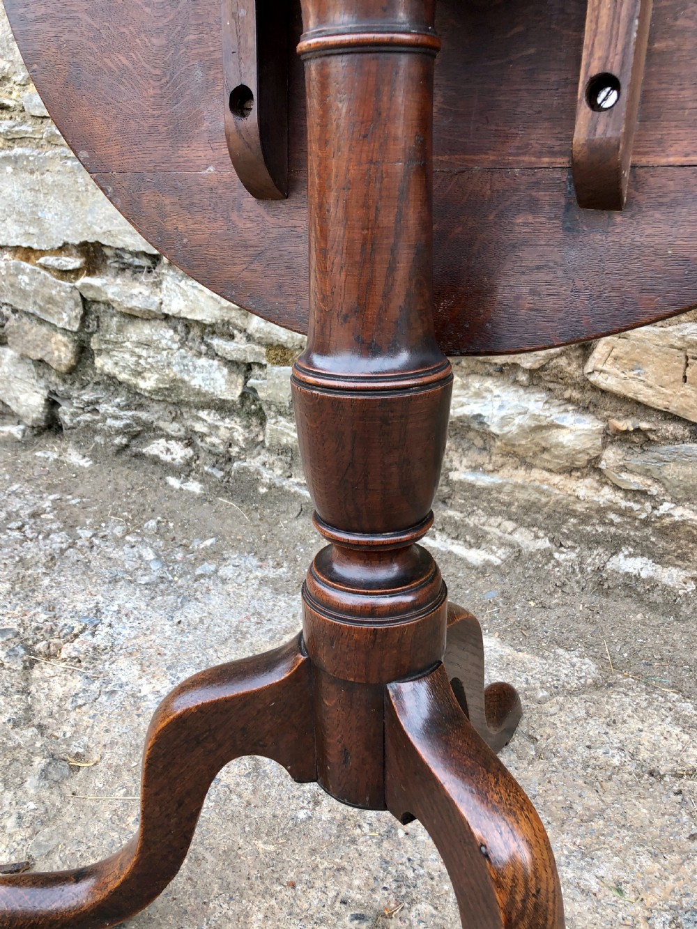 Georgian Oak Tilt Top Occasional Table  View XII