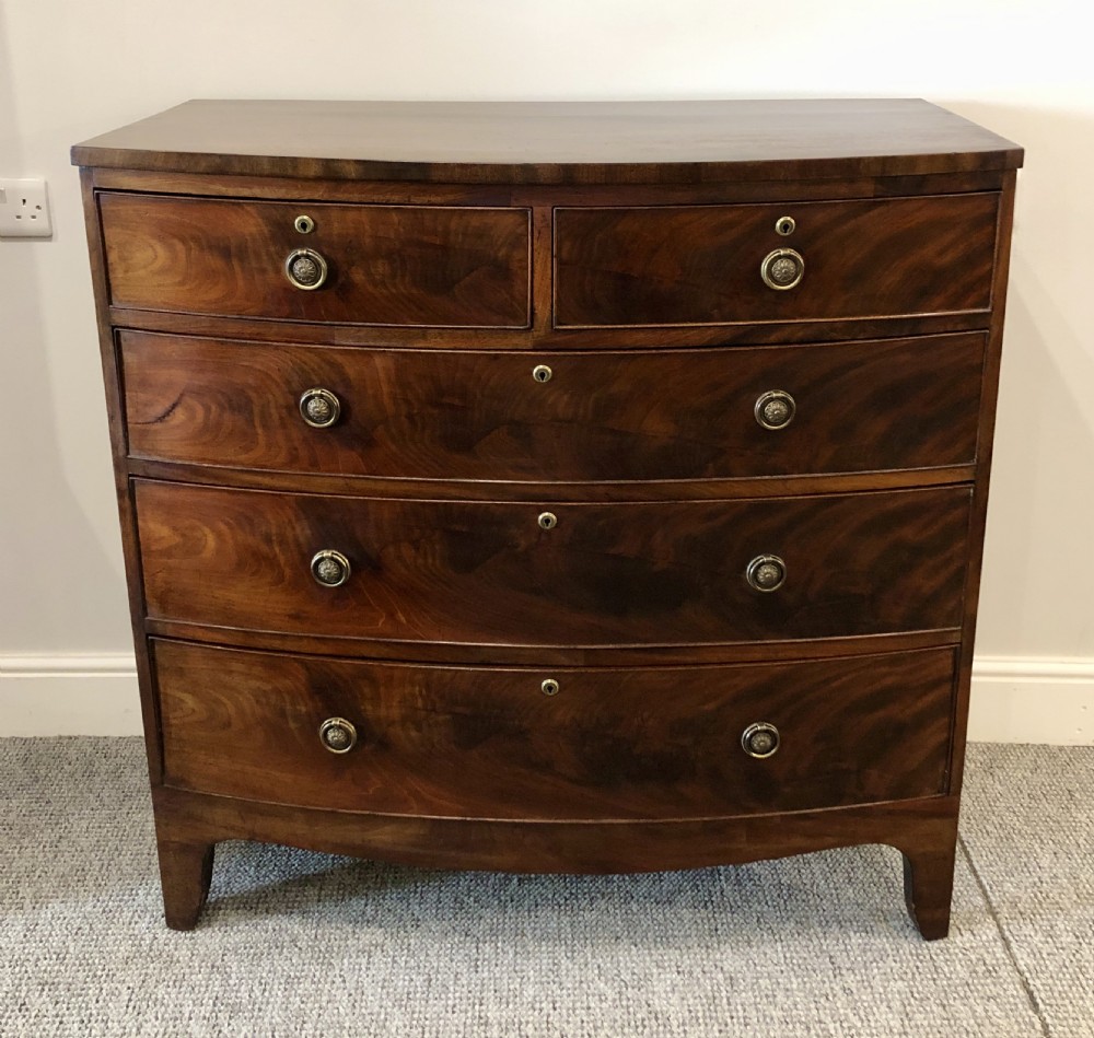 Regency Mahogany Bow Front Chest of Drawers