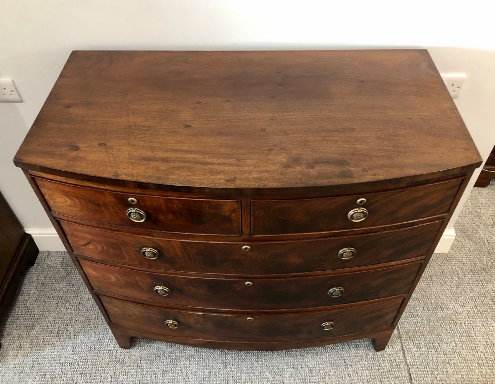 Regency Mahogany Bow Front Chest of Drawers View IV