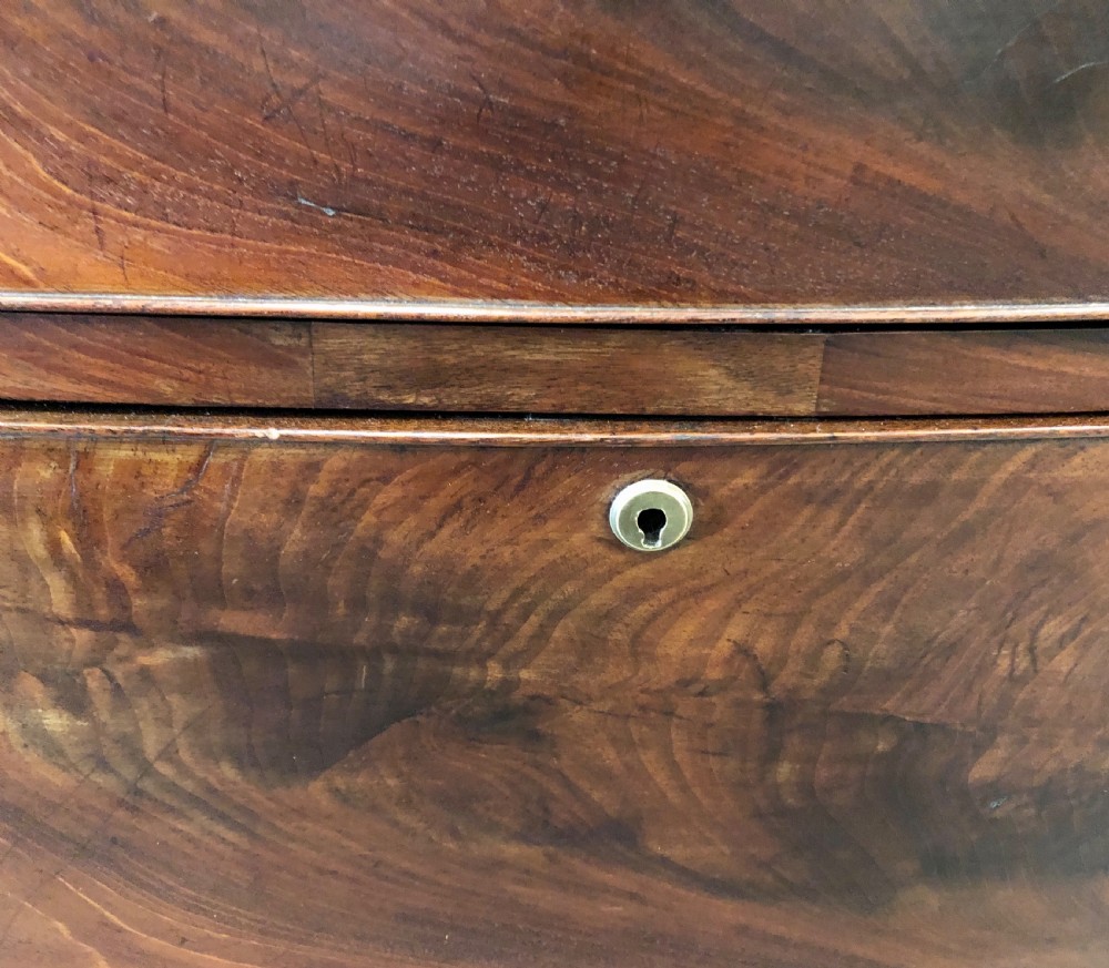 Regency Mahogany Bow Front Chest of Drawers View IX