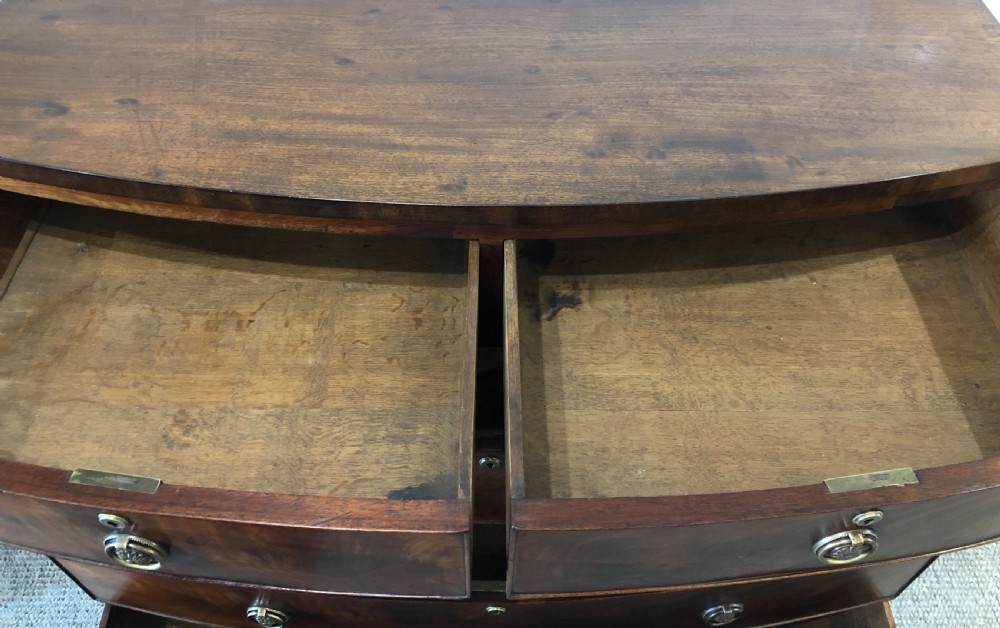 Regency Mahogany Bow Front Chest of Drawers View XIII