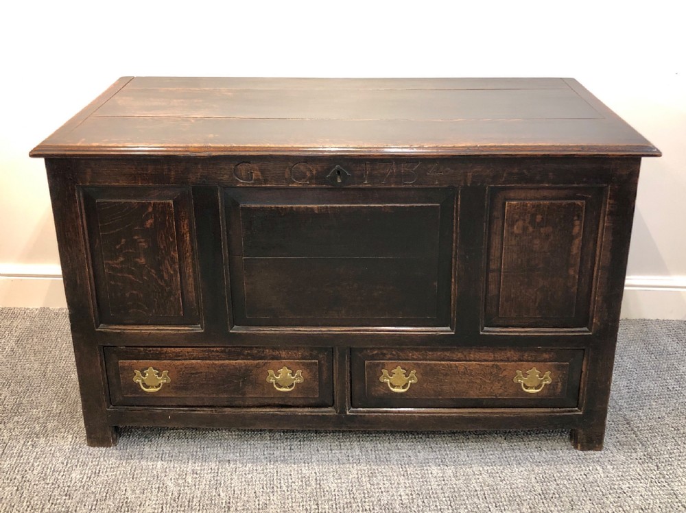 18th Century Oak Mule Chest dated 1734