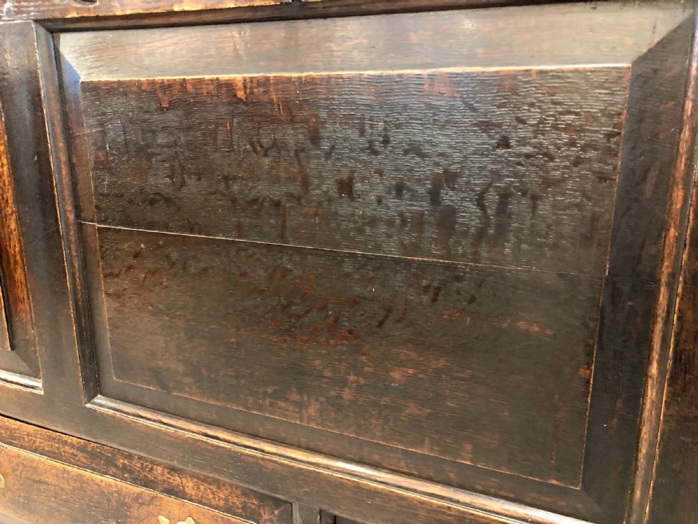 18th Century Oak Mule Chest dated 1734 View IV