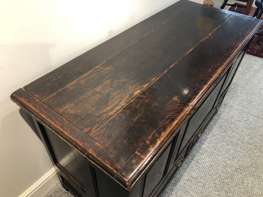 18th Century Oak Mule Chest dated 1734 View XIII