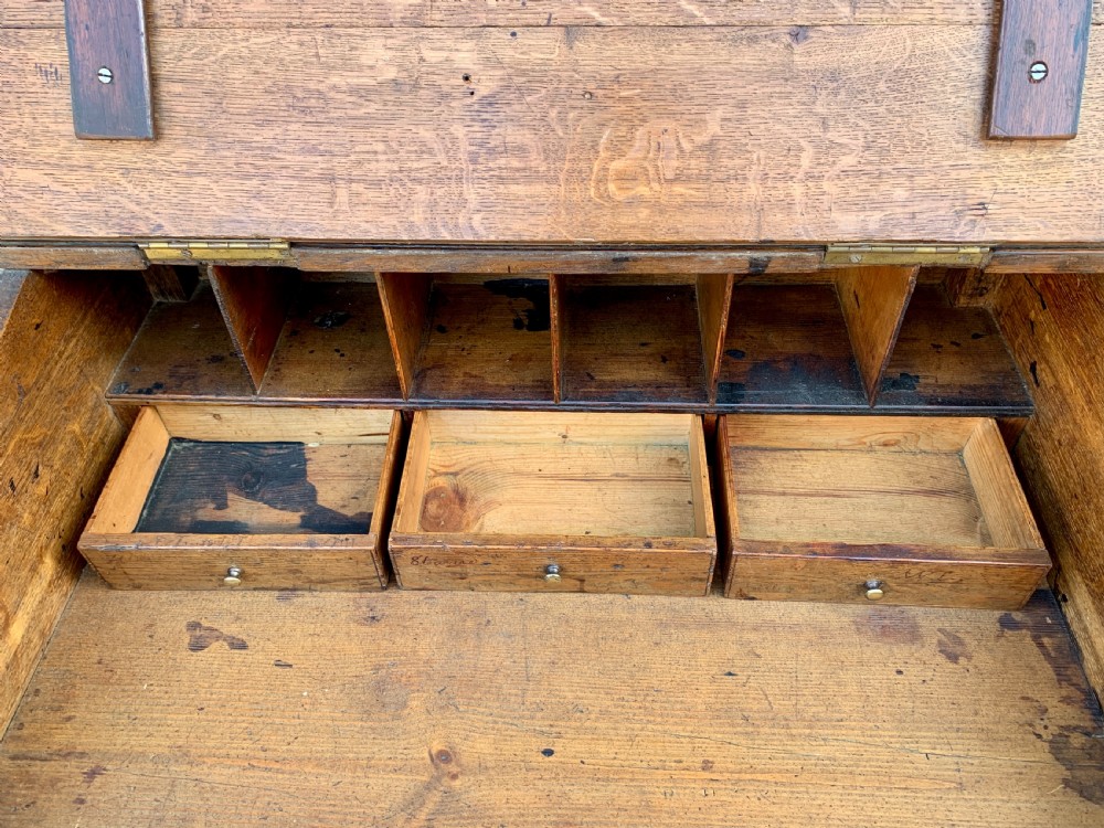 Antique Georgian Oak Clerk's Desk  View XIX