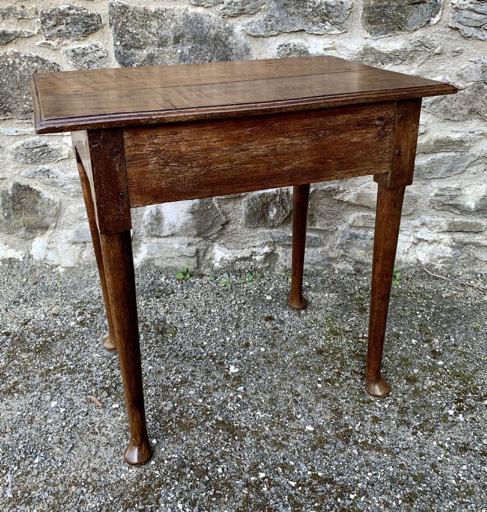 18th Century Georgian Oak Pad Foot Side Table  View V